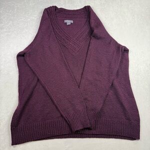Laura Scott Deep Purple V-Neck Sweater
